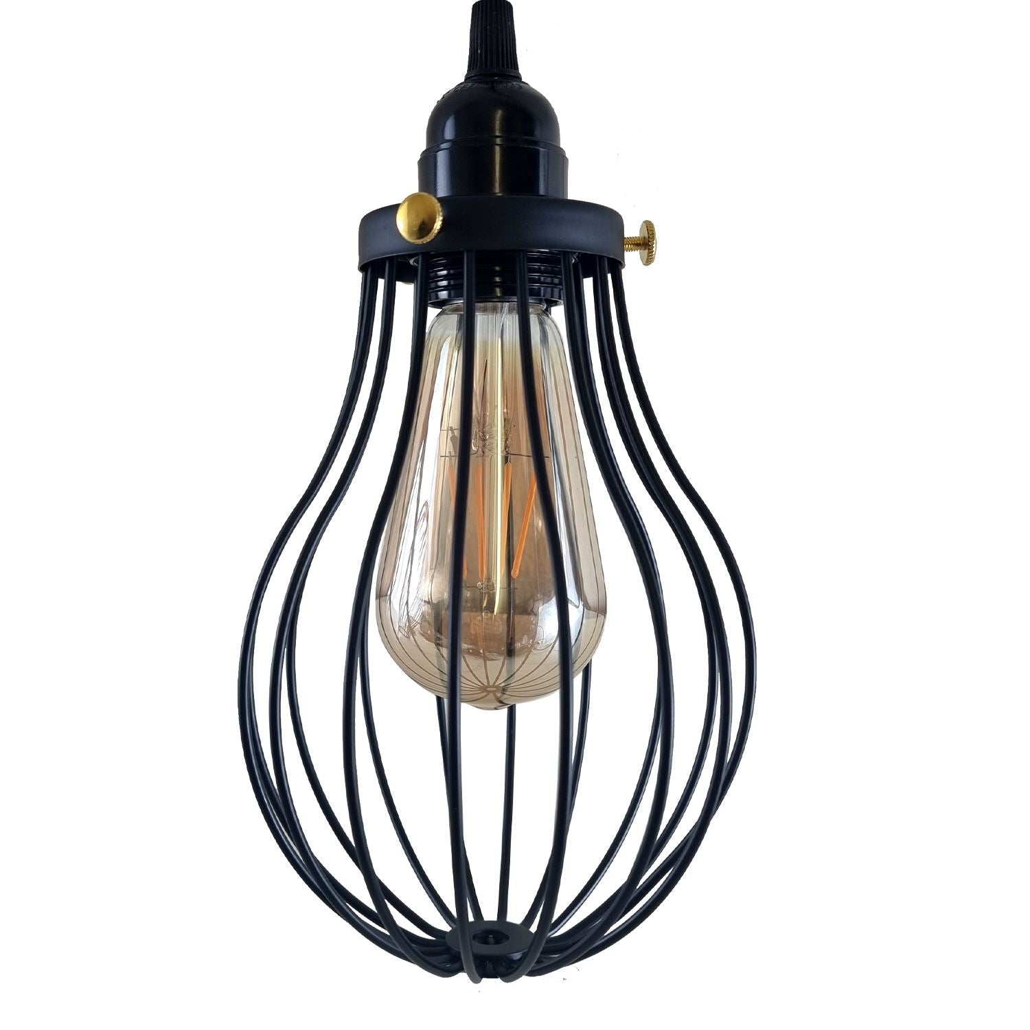 Retro Industrieller Schwarzer Indoor Hängende Verstellbare Pendelleuchte Große Vase Käfig Deckenleuchter