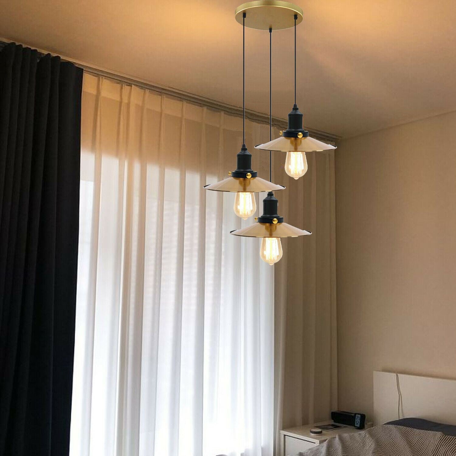 Retro Deckenlampe Industrie Tisch Pendelleuchte Hängelampe Esstisch Wohnzimmer
