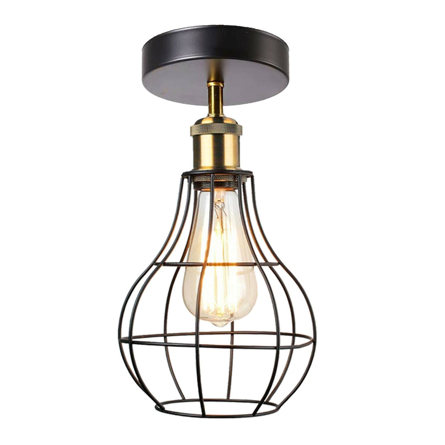 Neue Vintage Industrielle Kronleuchter Deckenpendelleuchte Metallvase Käfig Lampenschirm Innenleuchte