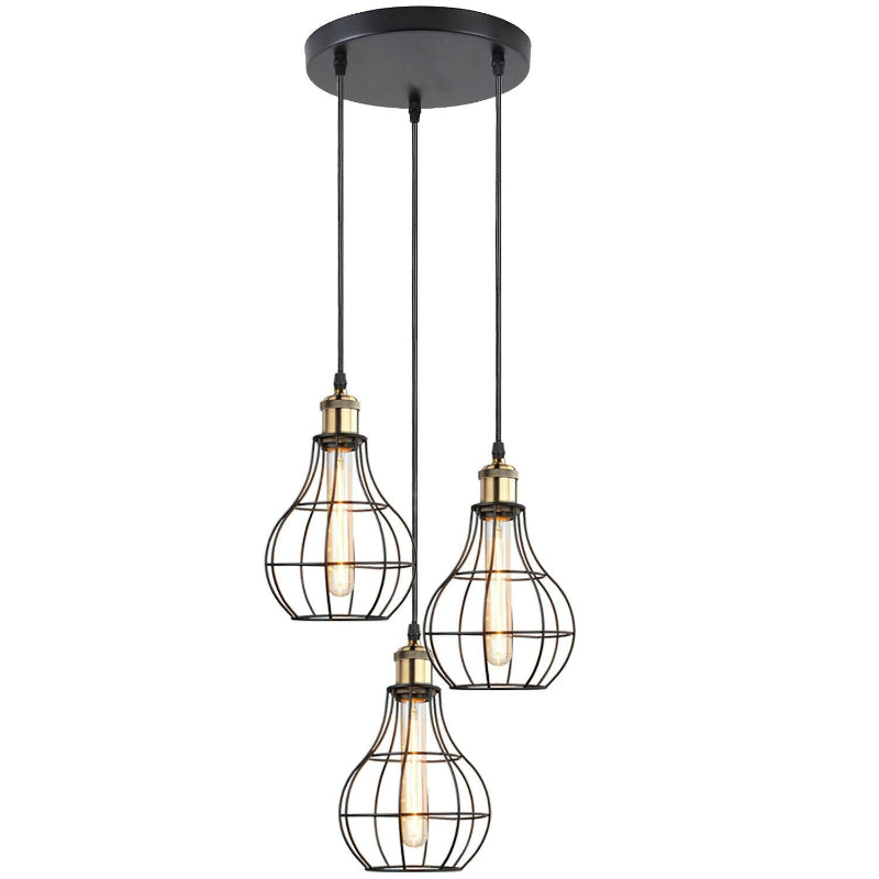 Neue Vintage Industrielle Kronleuchter Deckenpendelleuchte Metallvase Käfig Lampenschirm Innenleuchte