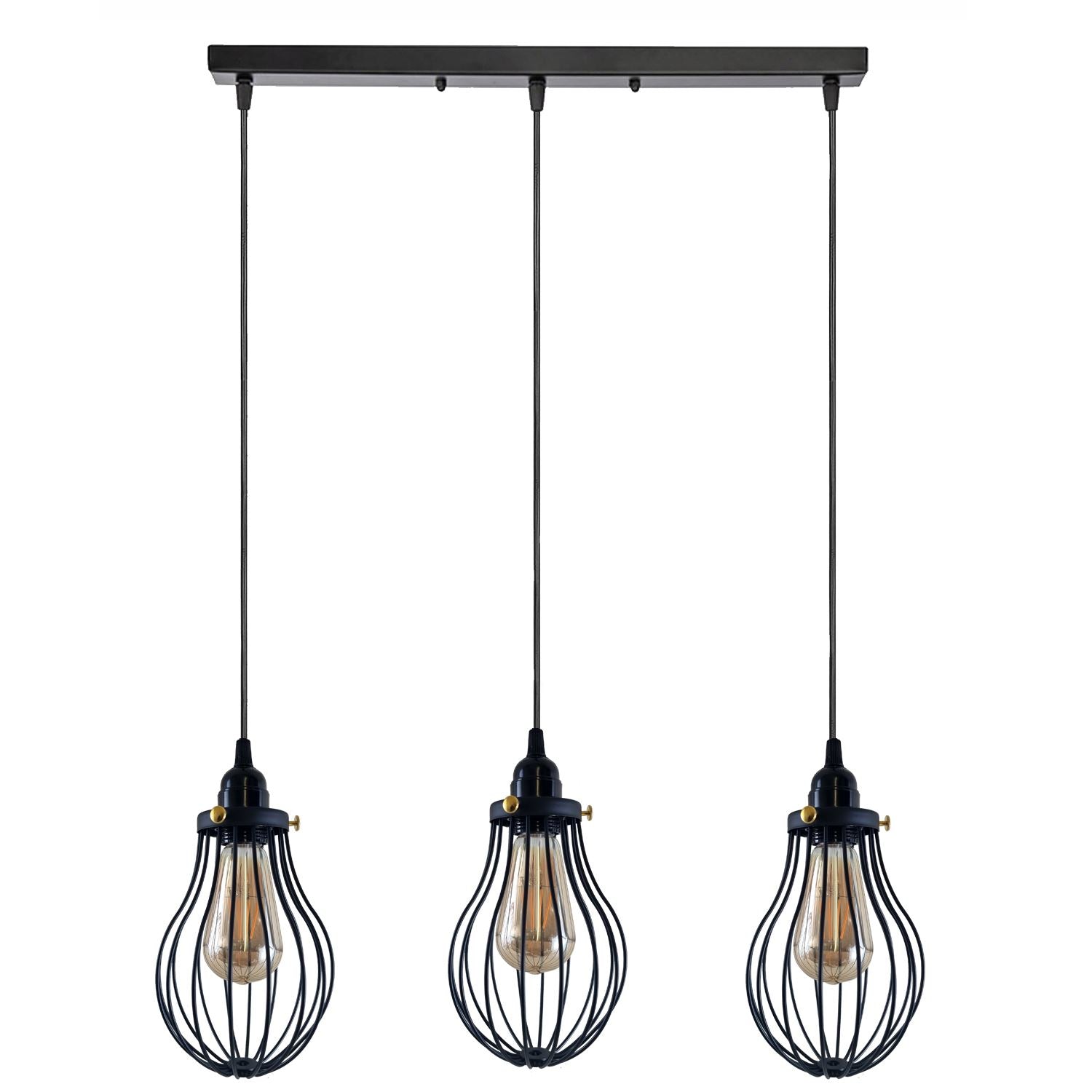 Retro Industrieller Schwarzer Indoor Hängende Verstellbare Pendelleuchte Große Vase Käfig Deckenleuchter
