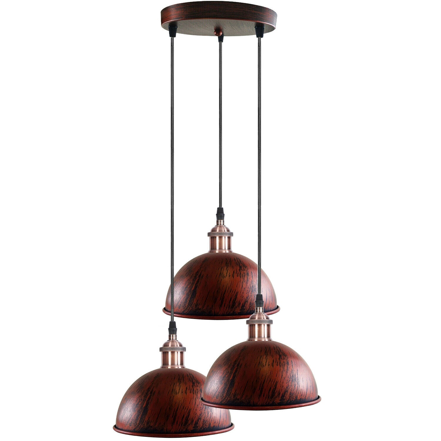 LEDSone Paralume a sospensione a 3 teste, stile vintage, industriale, in metallo, stile loft, colore: bianco LEDSone Paralume a sospensione a 3 teste, stile vintage, industriale, in metallo, stile loft, colore: bianco