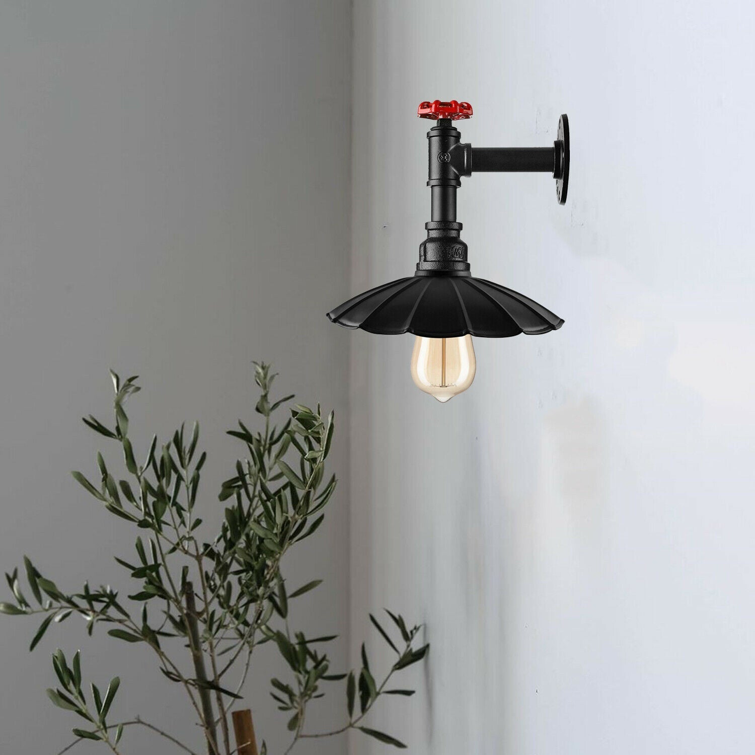 Industrieller Rohr-Licht-Regenschirm-Form-Schatten-Wand-Leuchter-Metalllampen-Armaturen für den Innenbereich LEDSone DE