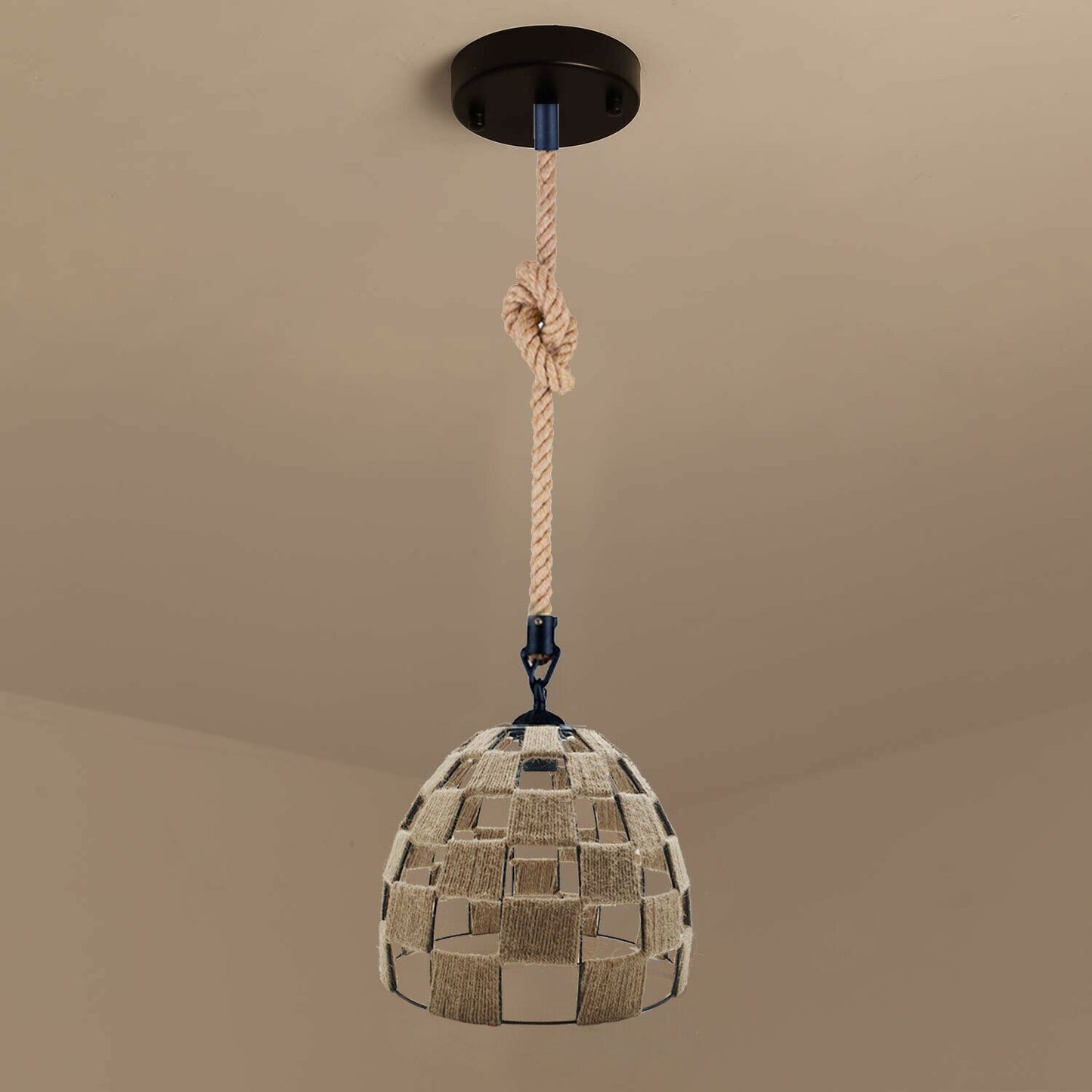 Retro Industrial Vintage Loft Hanfseil Pendelleuchte Deckenlampe