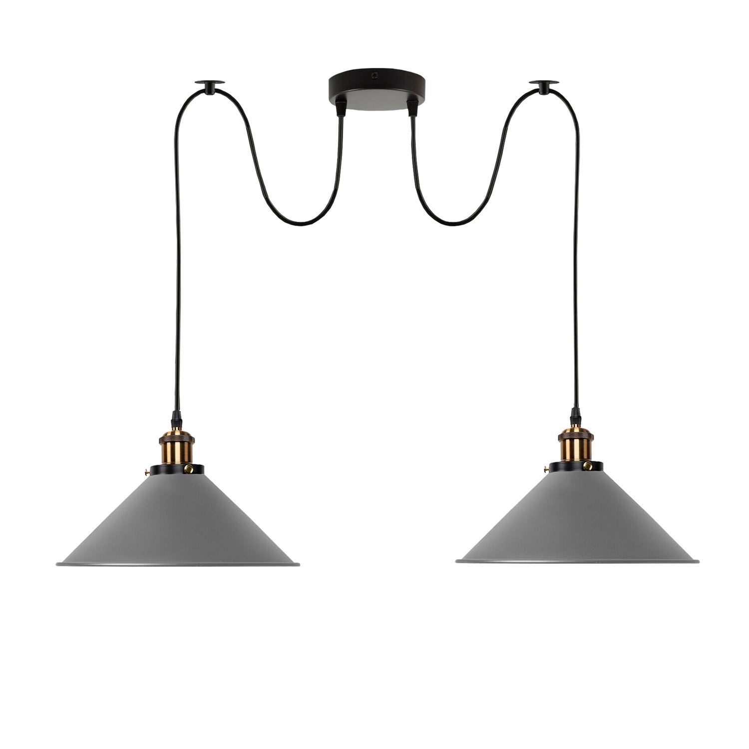 2-Wege-Retro-industrielle Decke Kabel E27 Hängelampe Pendelleuchte
