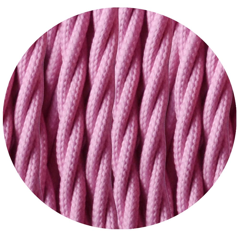 Textilkabel Lampenkabel Stoffkabel 2x0.75mm², Rund, Baby Rosa