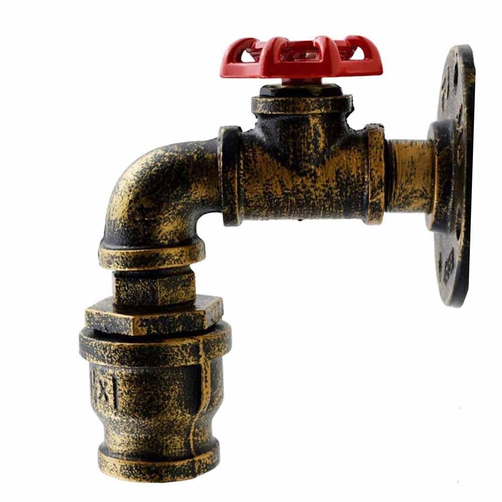 Retro-Lichter aus gebürstetem Kupfer Metall-Wasserpfeife Vintage Loft Wandleuchte