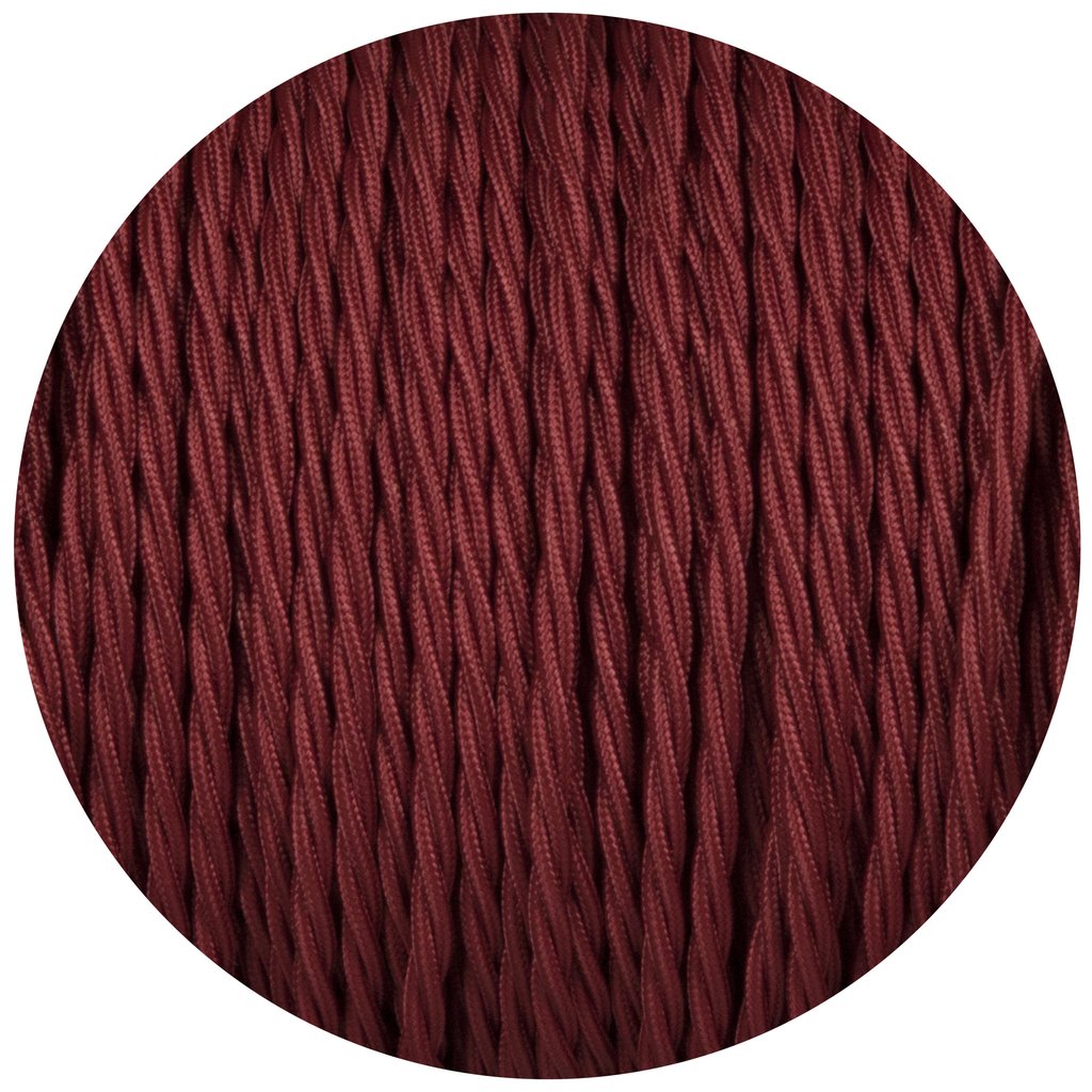 Textilkabel 3 Adrig Lampenkabel 0.75mm², Geflochten, Weinrote