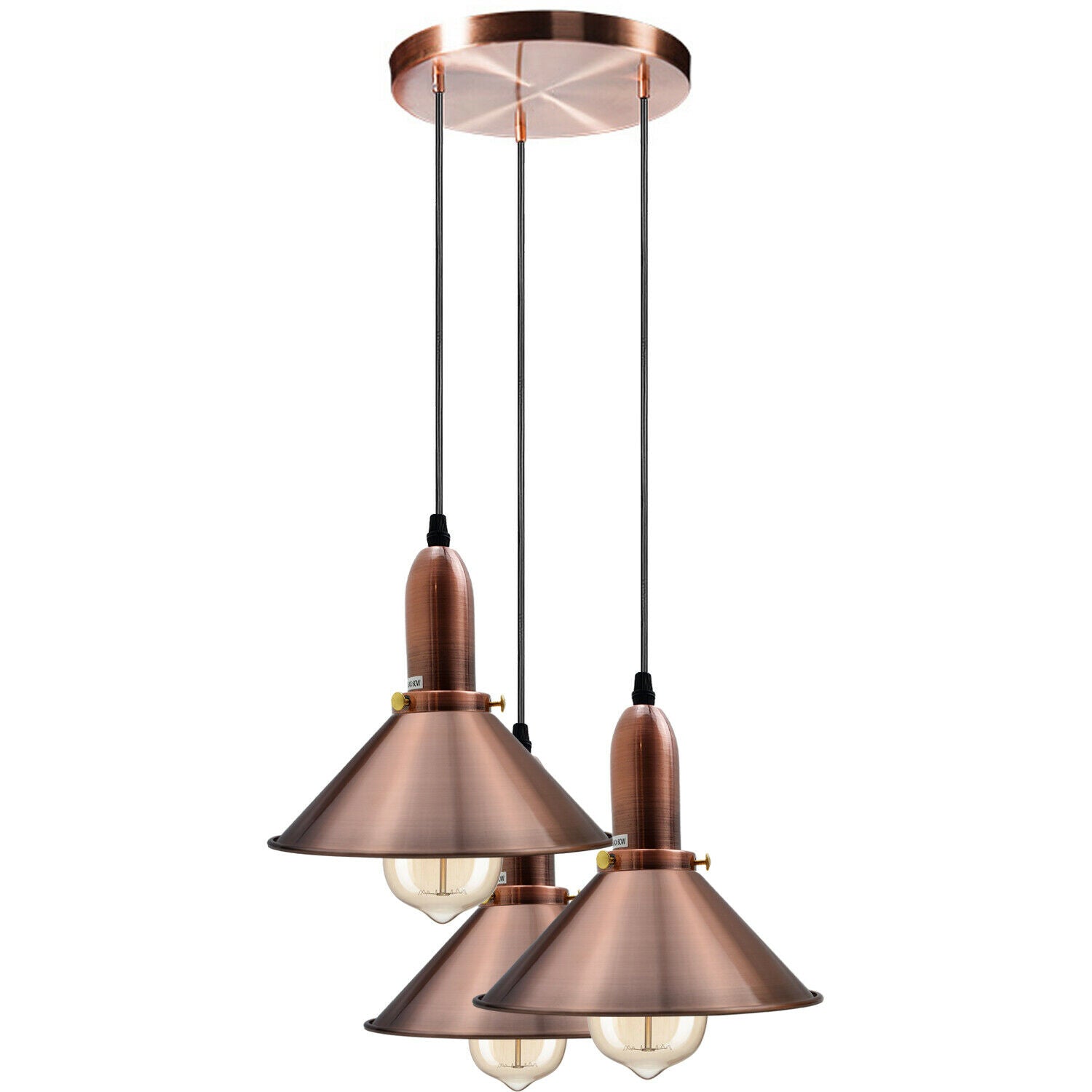 Industrielle Retro-Kupfer-Metallkegelform-Schatten-Innendecken-Pendelleuchte-Armatur