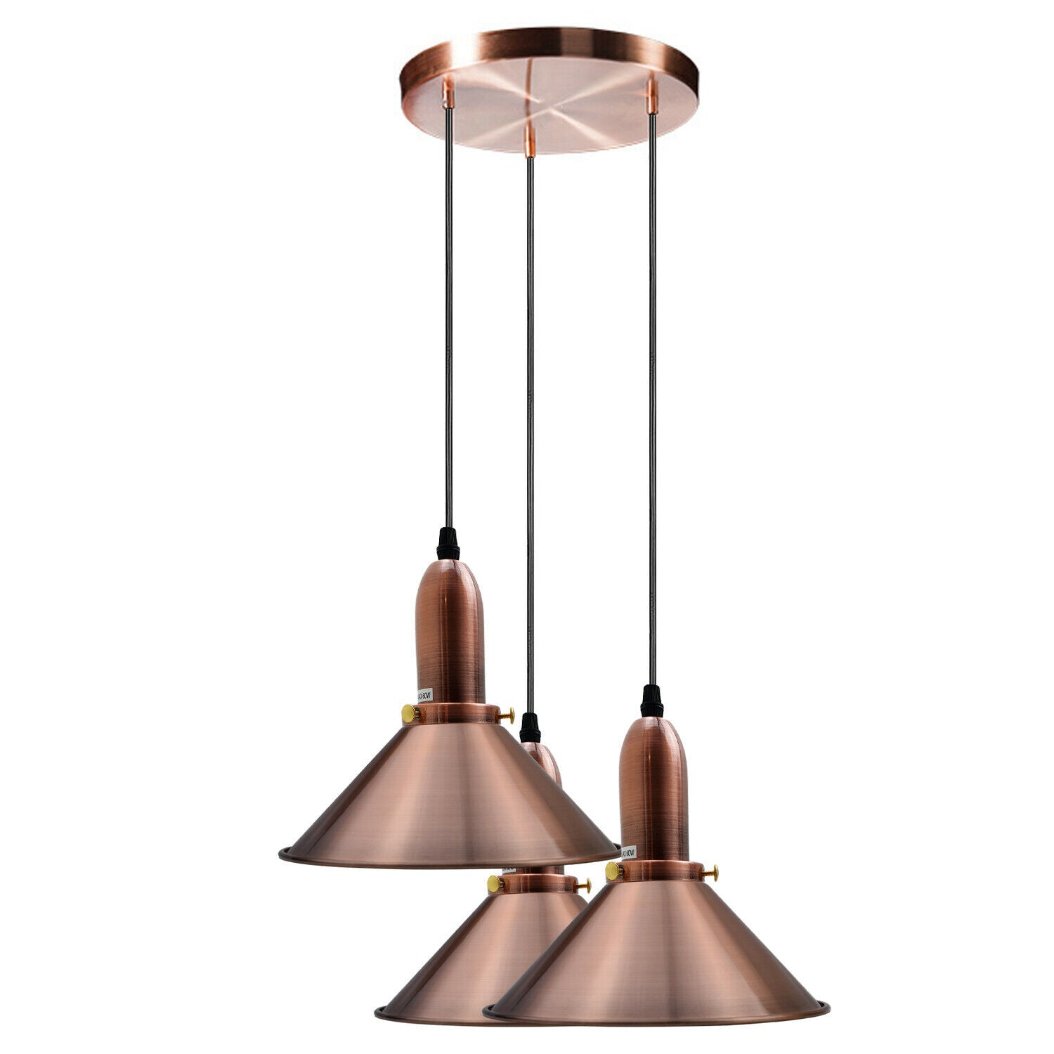 Industrielle Retro-Kupfer-Metallkegelform-Schatten-Innendecken-Pendelleuchte-Armatur