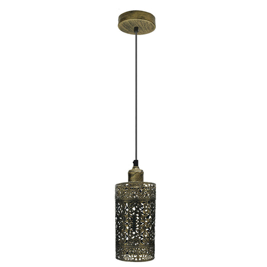 Gebürstetes Messing-Pendelleuchte Retro Deckenlampe Vintage-Leuchte Hängelampe Industrie Design E27