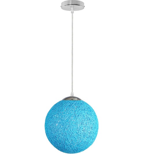 Beste Qualität Single Rattan Vine Ball Deckenpendelleuchte Blau