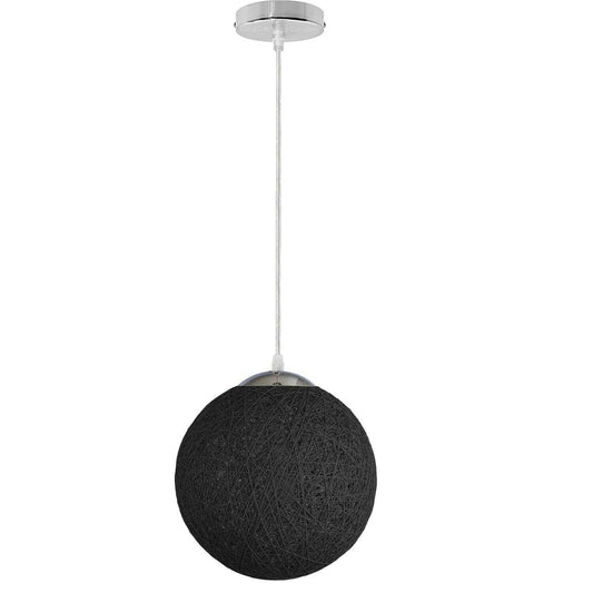 Beste Qualität Single Rattan Vine Ball Deckenpendelleuchte Schwarz