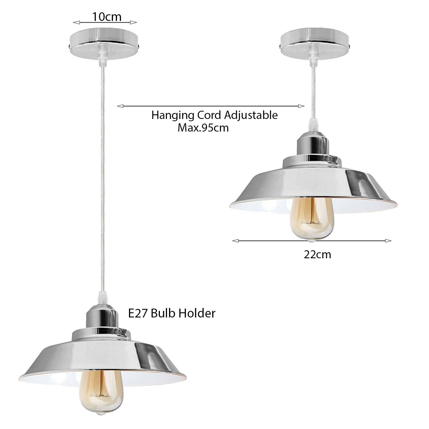 Deckenpendelleuchte Chrom Lampenschirm Licht