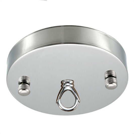 Chromfarbener Deckenhakenring Single Point Drop Outlet Plate Perfekt für Flexkabel aus Stoff