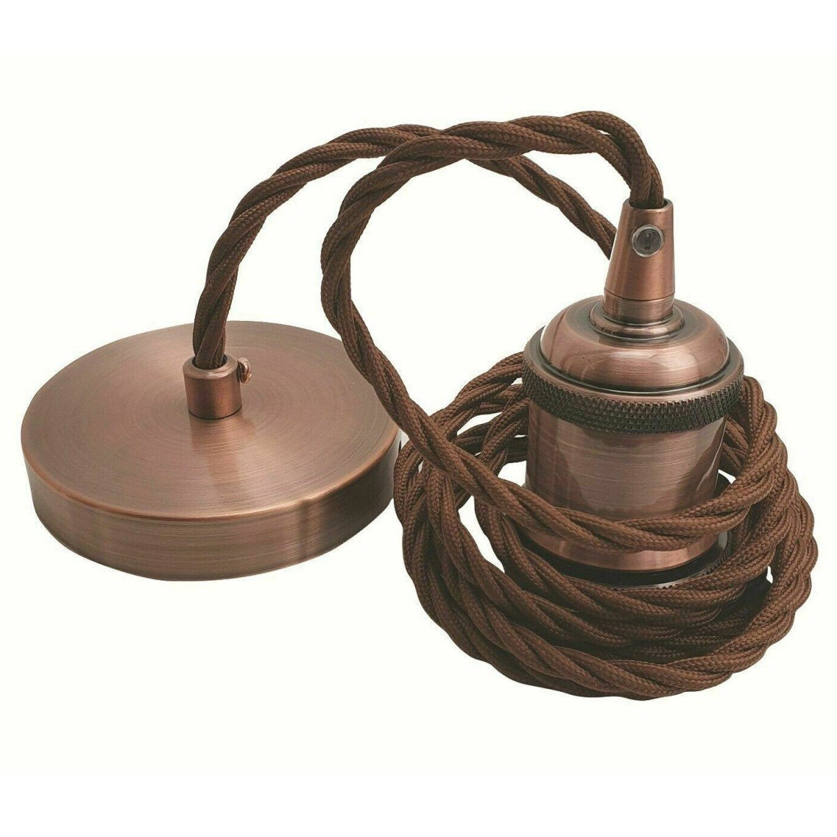 1m braunes verdrilltes Kabel E27 Base Copper Holder