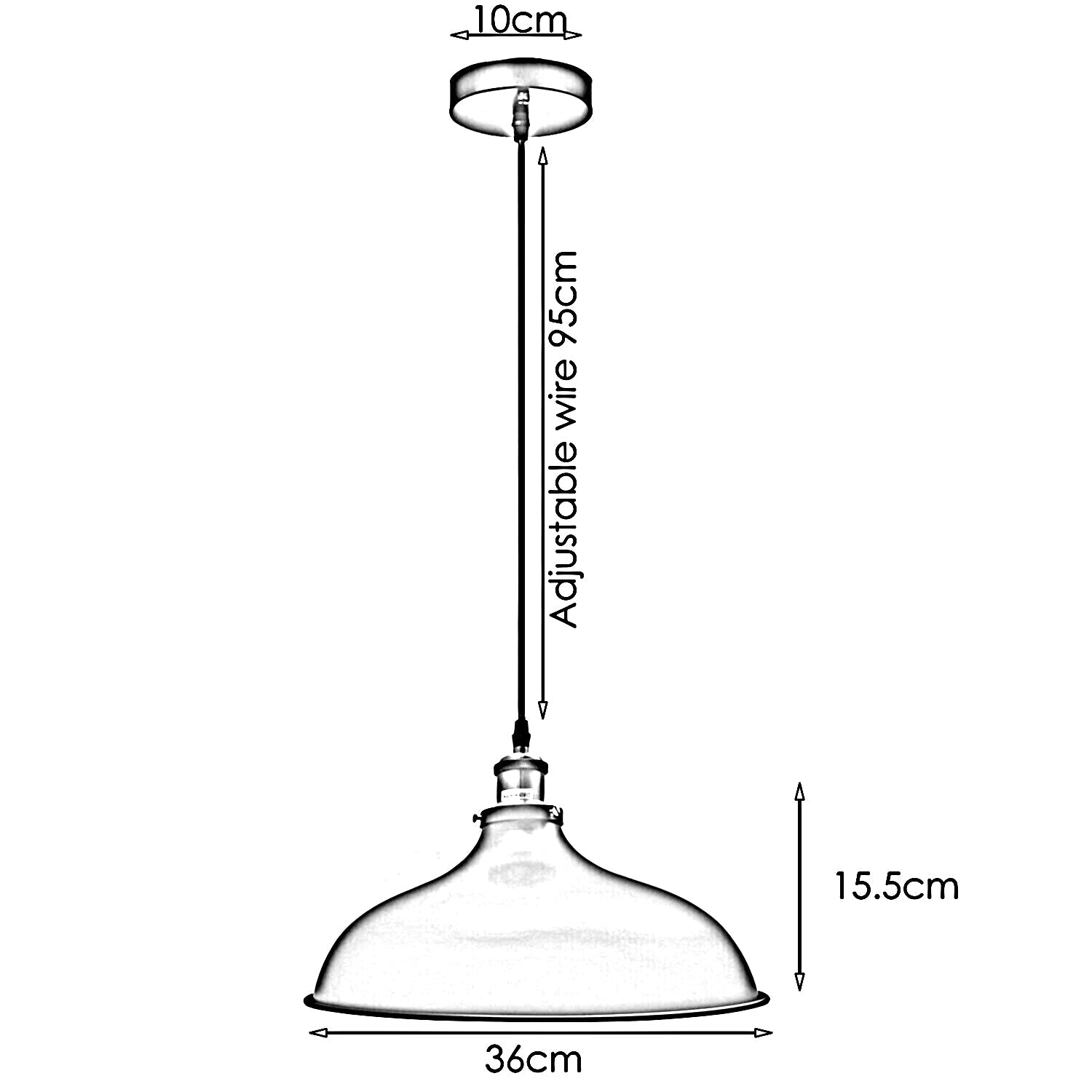 adjustable wire Silberne Pendelleuchte im Industrial-Stil Küche Bar Esszimme
