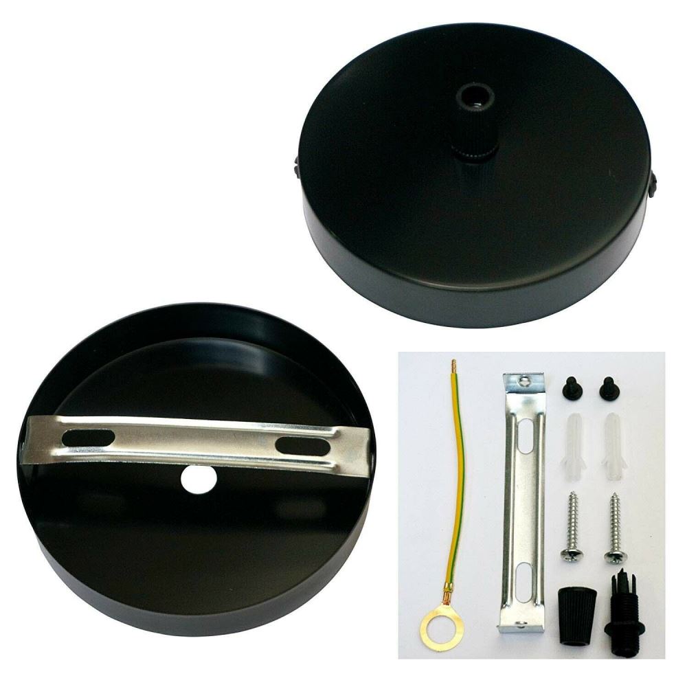 3er Pack Pendelleuchte Schwarzer Metall Lampenschirm