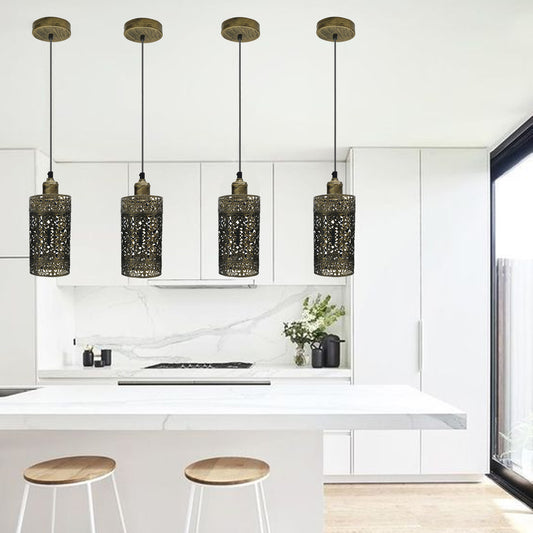 Gebürstetes Messing-Pendelleuchte Retro Deckenlampe Vintage-Leuchte Hängelampe Industrie Design E28