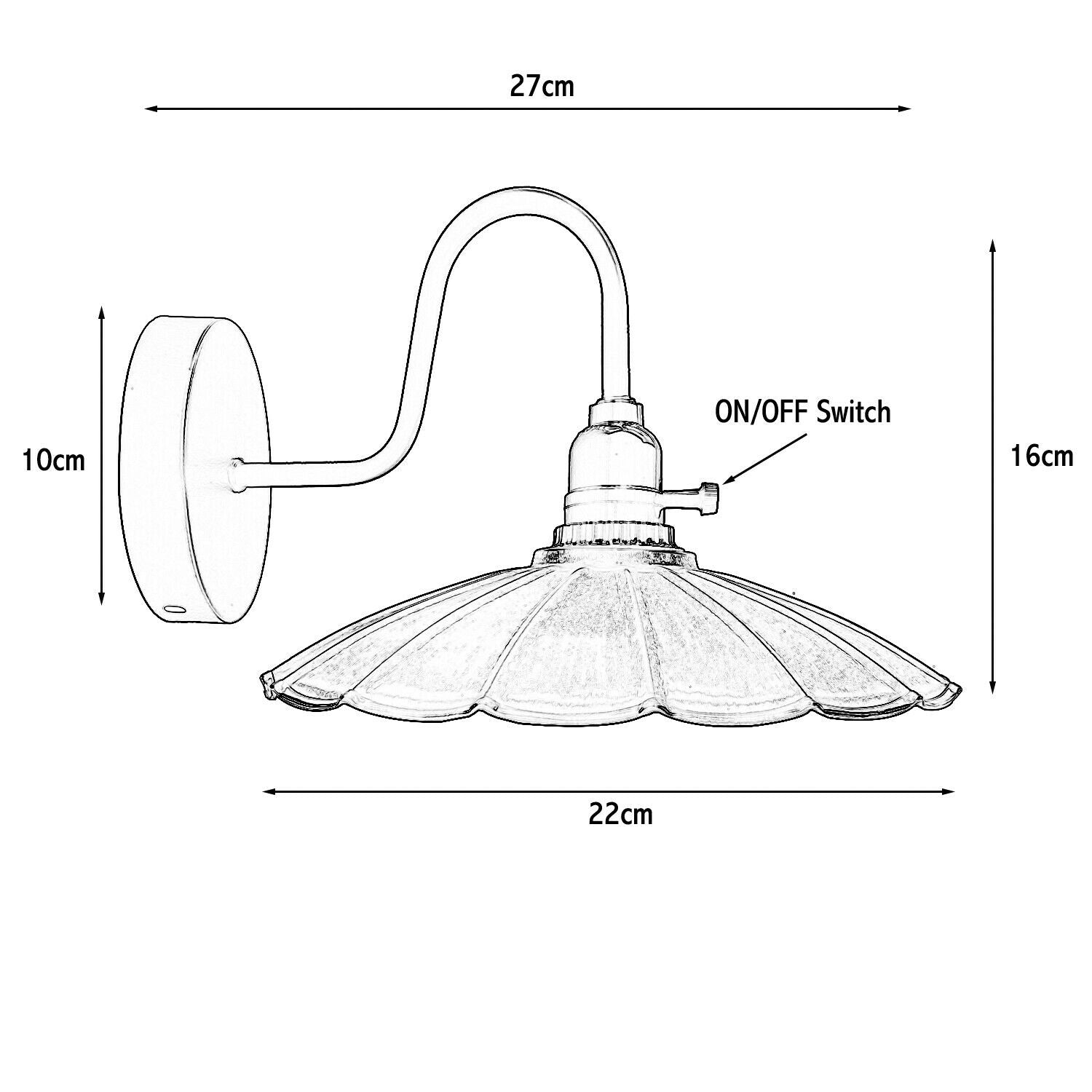 Gebürstetes Silber-Retro Wandleuchte Metall Wand Lampe Leuchte Loft E27 Industrie Licht