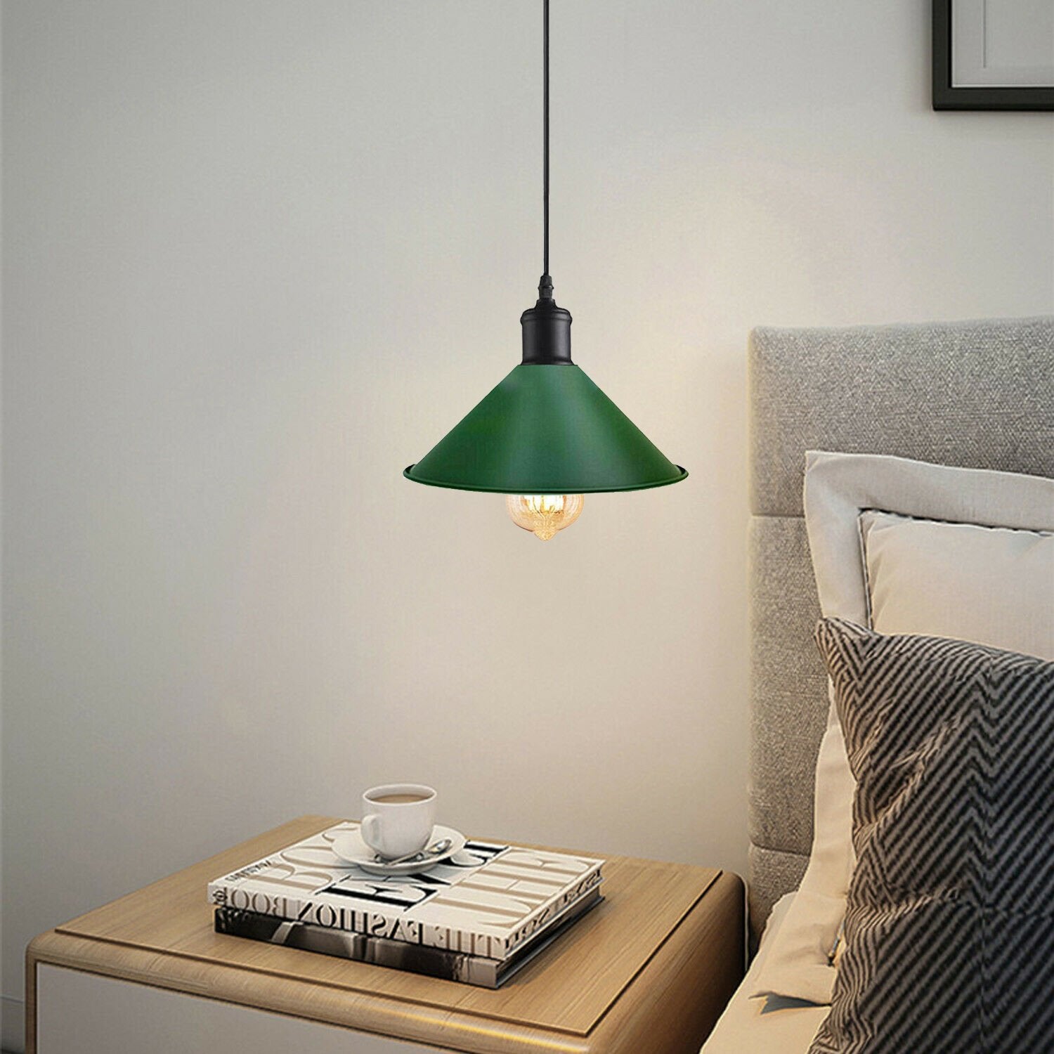 Grün Metall kegel-Pendelleuchten (Wohnzimmer)