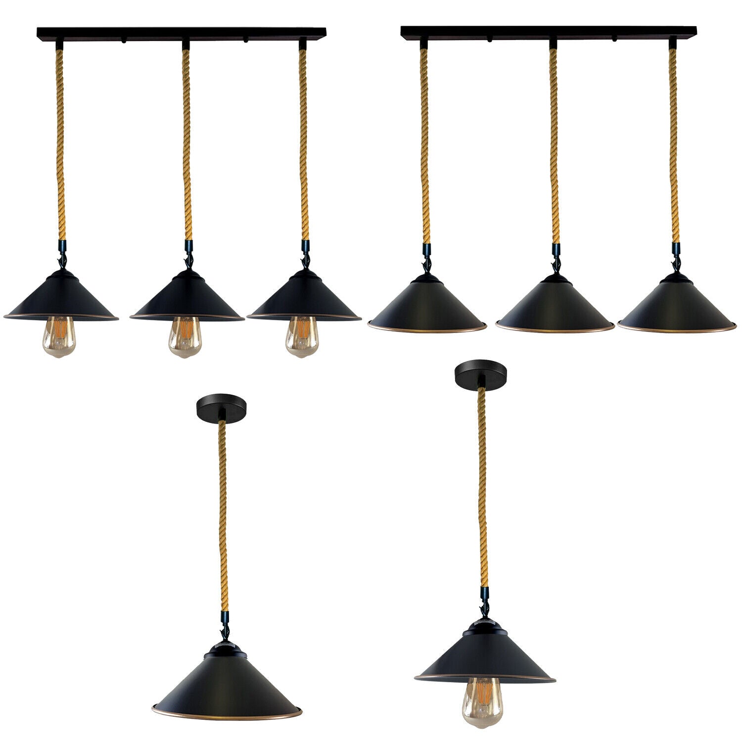 Lampenschirm Pendelleuchte 3 Flammig wohnzimmer