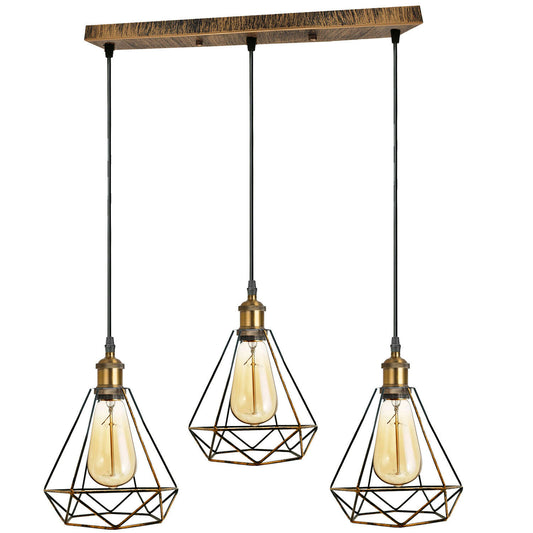 Pendelleuchte 3 Flammig Käfig Retro Esszimmerlampe