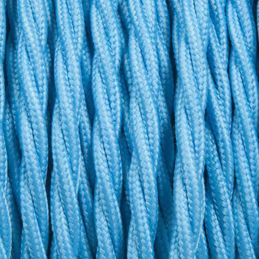 Hellblau 2-adriges Textil-Stoffkabel Geflochten