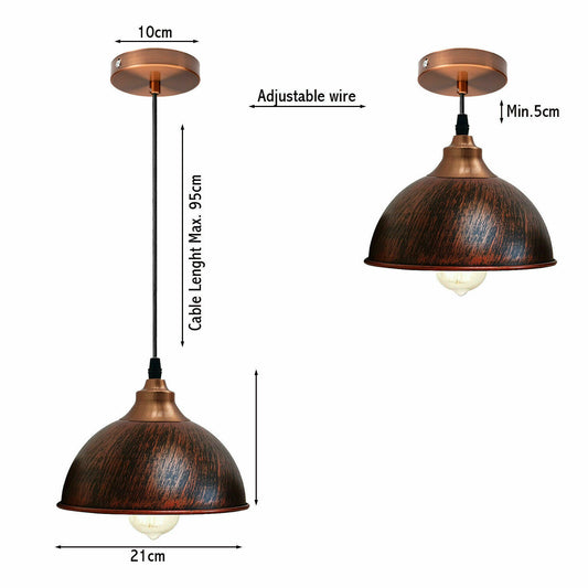 Moderne Vintage Retro industrielle rustikale Wandleuchte Pendelleuchte Lampenfassung – gebürstetes Kupfer