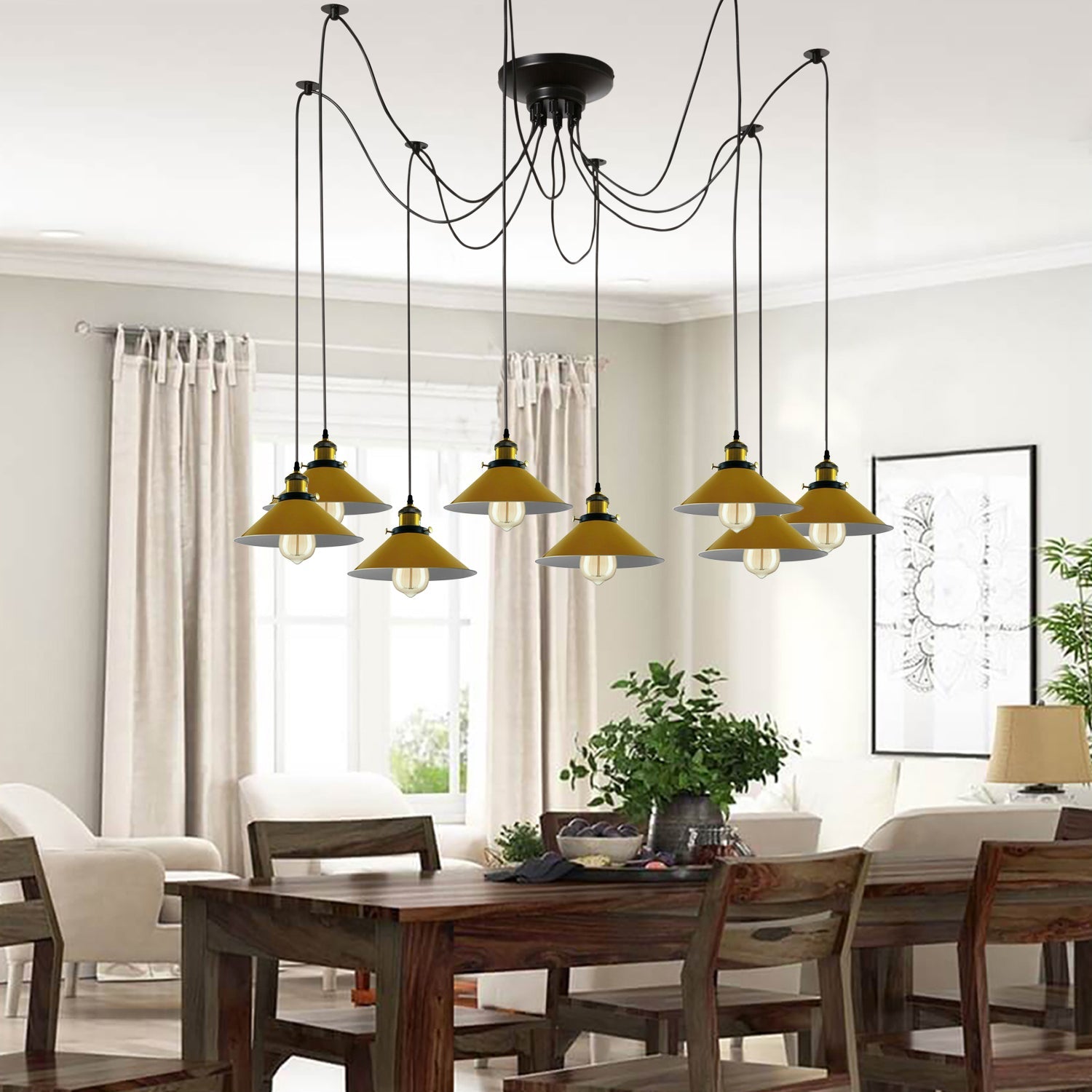 Moderne Spinnenlampe 8-flammige Pendelleuchte