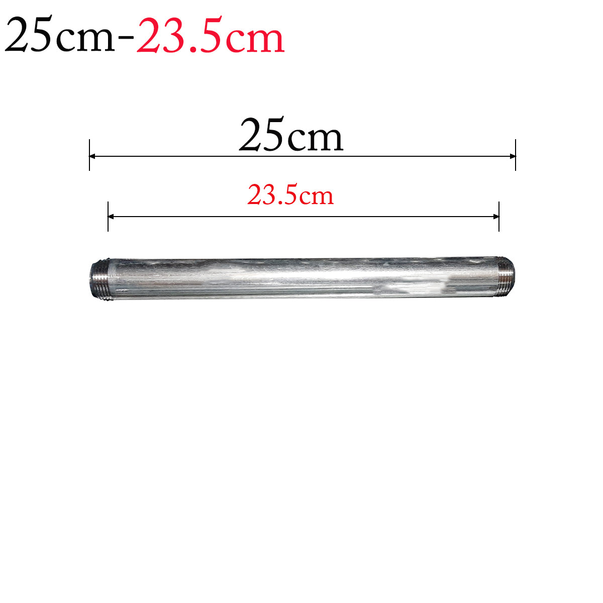 Verzinktes Eisenrohr mit Gewinde - 3/4" Kohlenstoffstahlrohr/Rohr 25 cm Rohrbeleuchtungszubehör