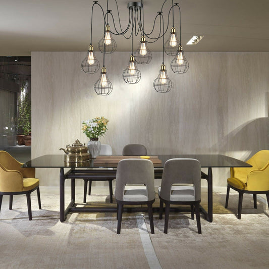 Pendelleuchte 8-flammig Spinnenlampe decke Käfig