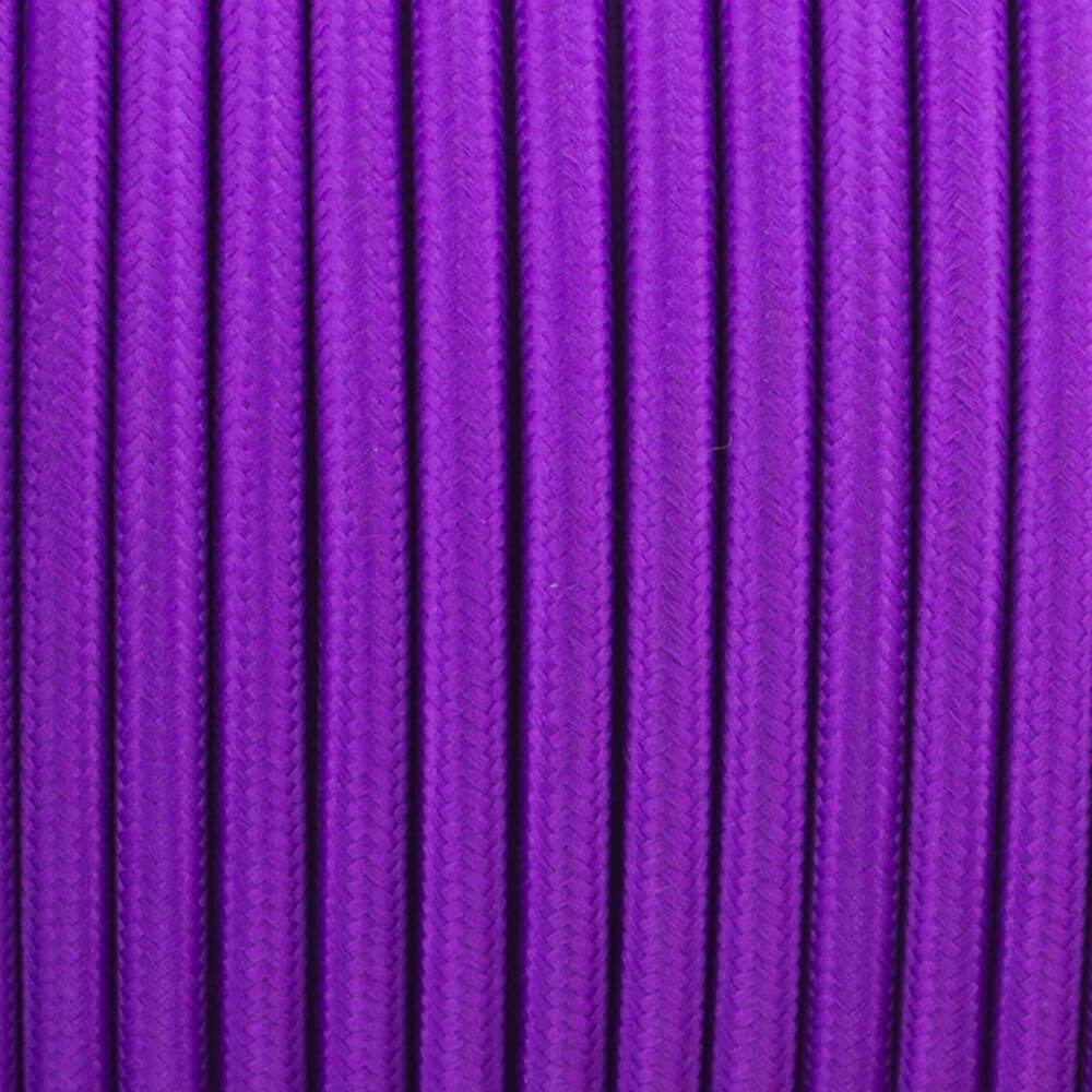 Textilkabel 2 Adrig Lampenkabel Stoffkabel 0.75mm², Rund, Lila –