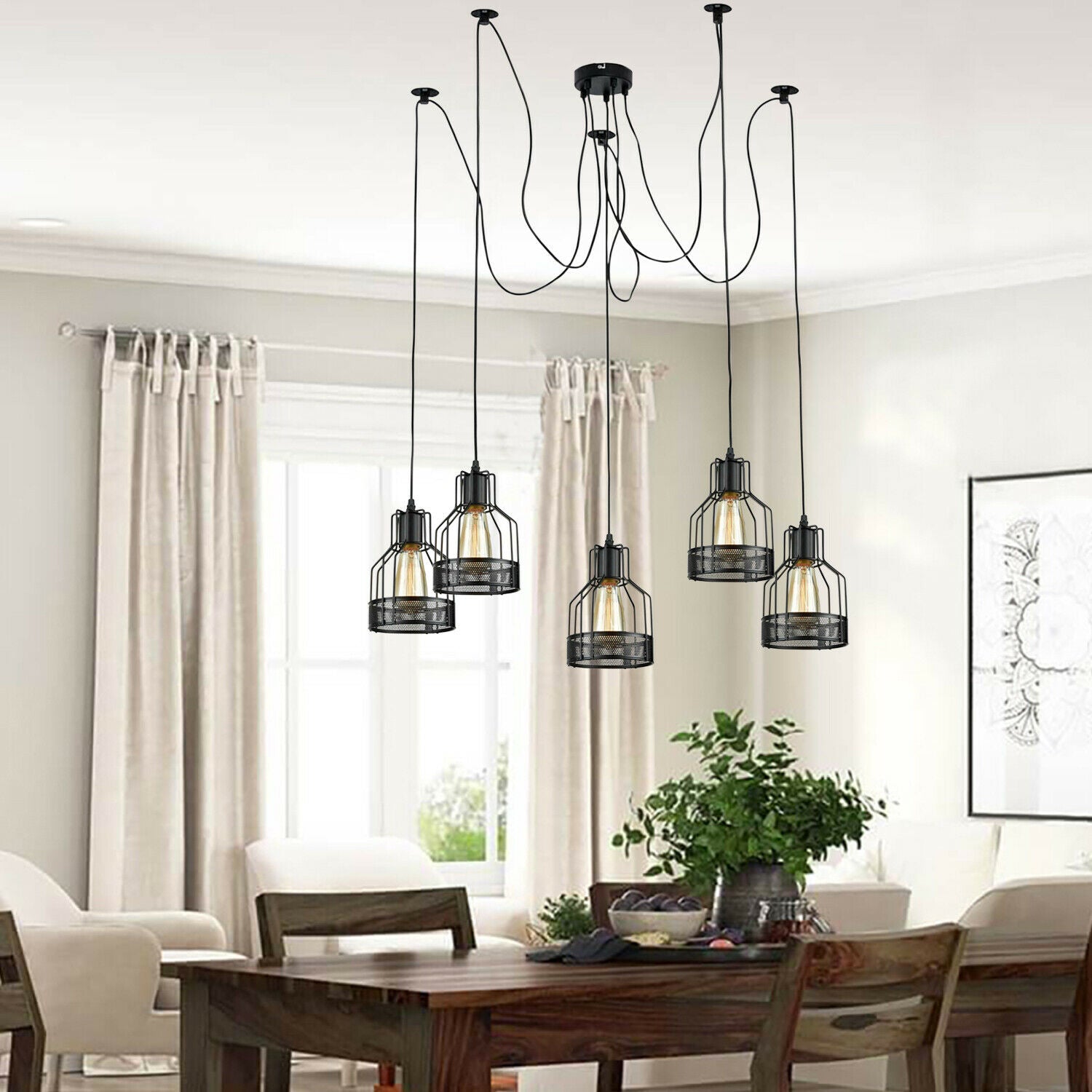 Spinnenlampe Pendelleuchte 2-flammig Schlafzimmer