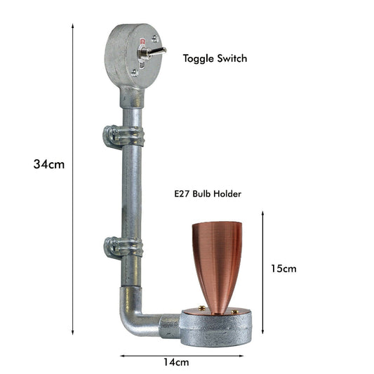 Modern Verzinkte Rohrwandleuchte mit E27 Fassung