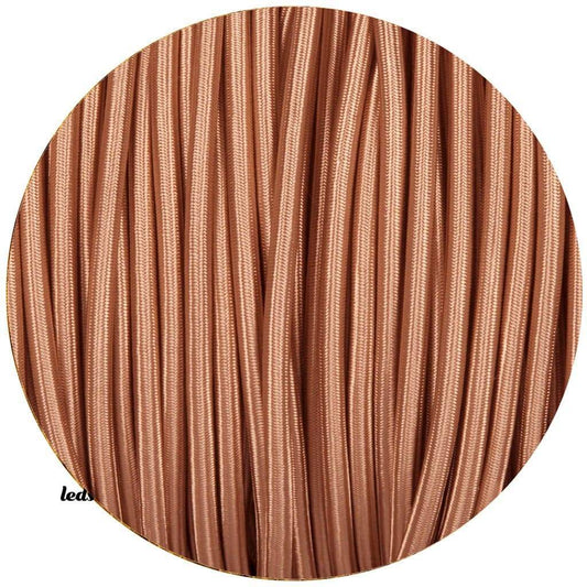 Textilkabel Rund 2-Adrig Roségold Geflochten 0,75mm