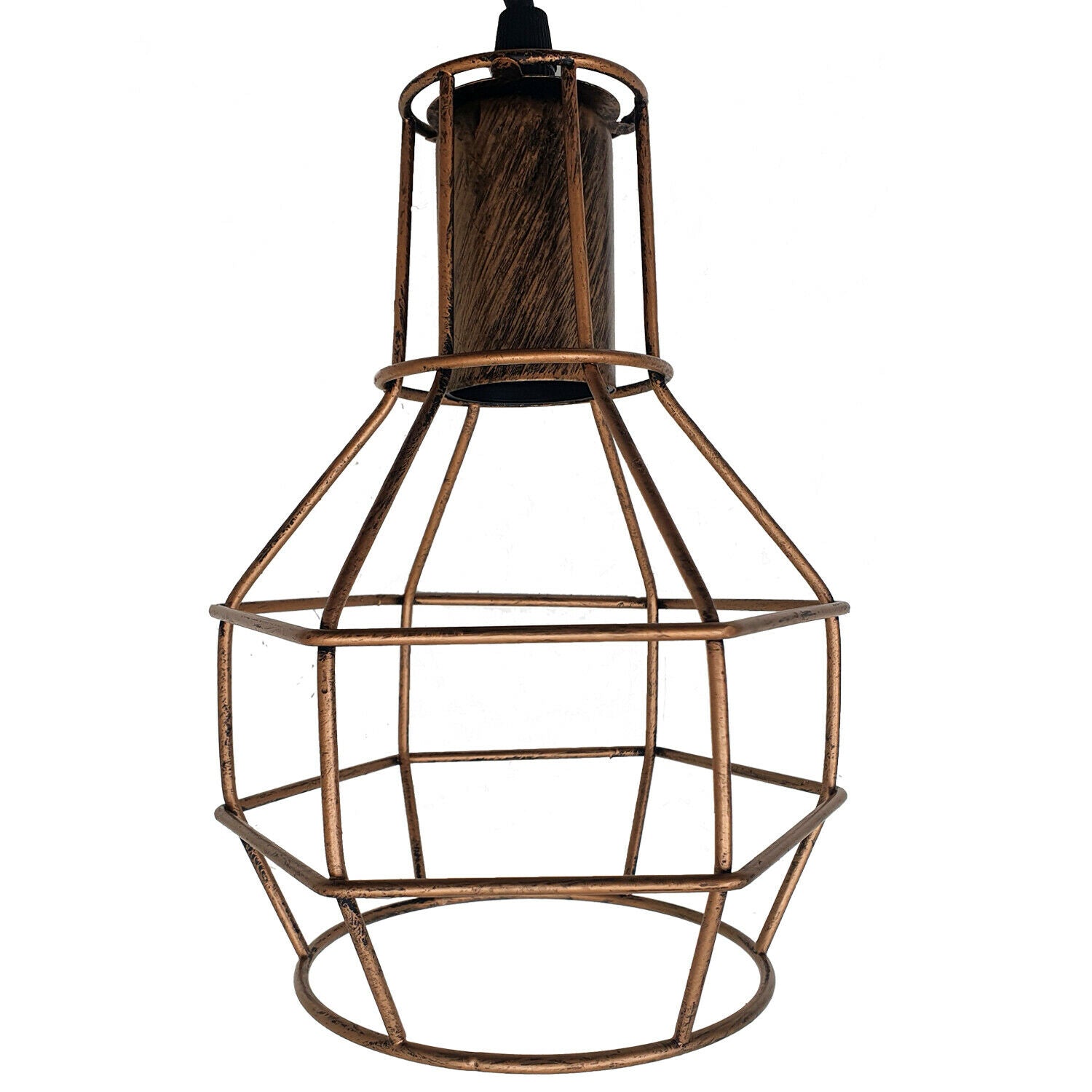 Rustikale rote 2m Pendelleuchte Käfig Retro industrielle Deckenleuchte Spinnenlampe
