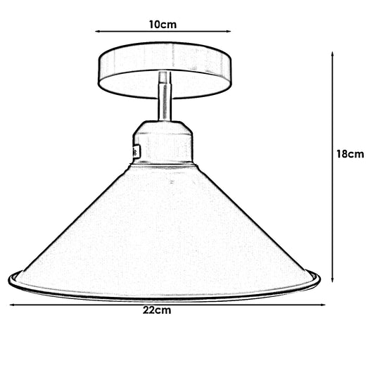 Schwarz-Deckenlampe Industrie Retro E27 Hängeleuchte Kegel Metall Draht  Vintage Lampe