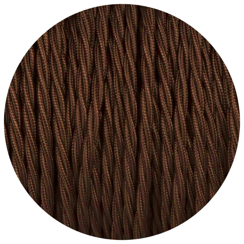 Textilkabel 2 Adrig Lampenkabel 0.75mm², Geflochten, Dunkelbraun