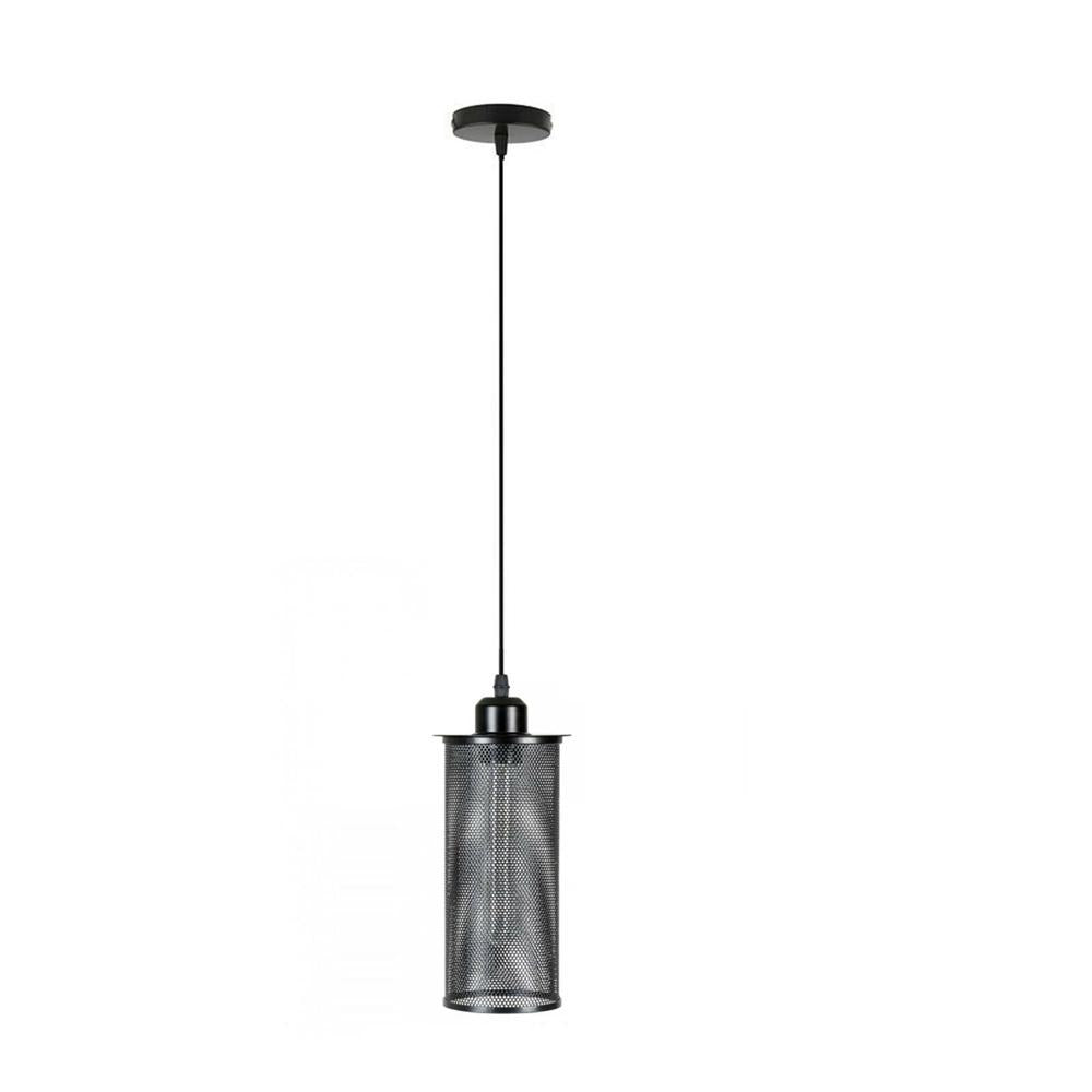 Industrielle Pendelleuchte schwarzer Eisenkäfig &Glas sahde