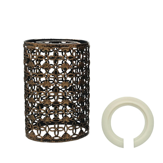 Brushed Copper Color Drum Lampenschirm Modern Metal Shade Retro Style