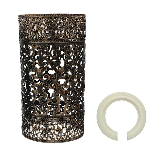 Easy Fit Brushed Copper Color Drum Lampenschirm Modern Metal Shade Retro Style