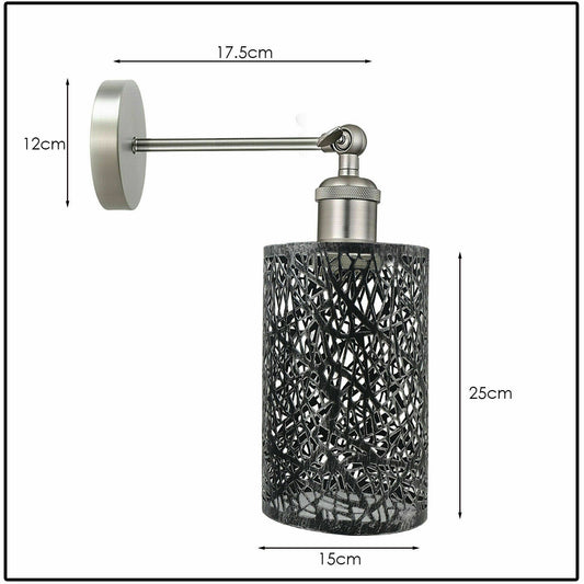 Waldmuster Neue Retro Wandleuchte Vintage Metallkäfig E27 Industrielle drehbare Lampe