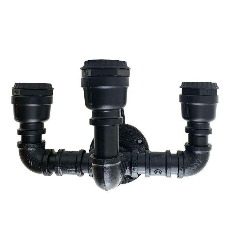 LED Wandleuchte schwarze Lampe aus Rohren