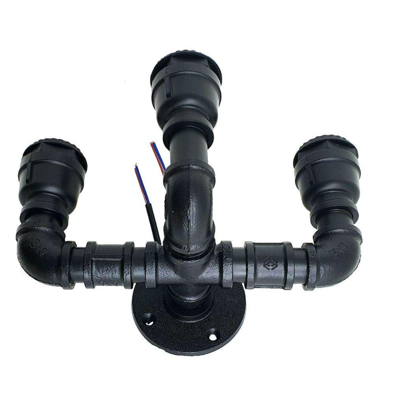 LED Wandleuchte schwarze Lampe aus Rohren