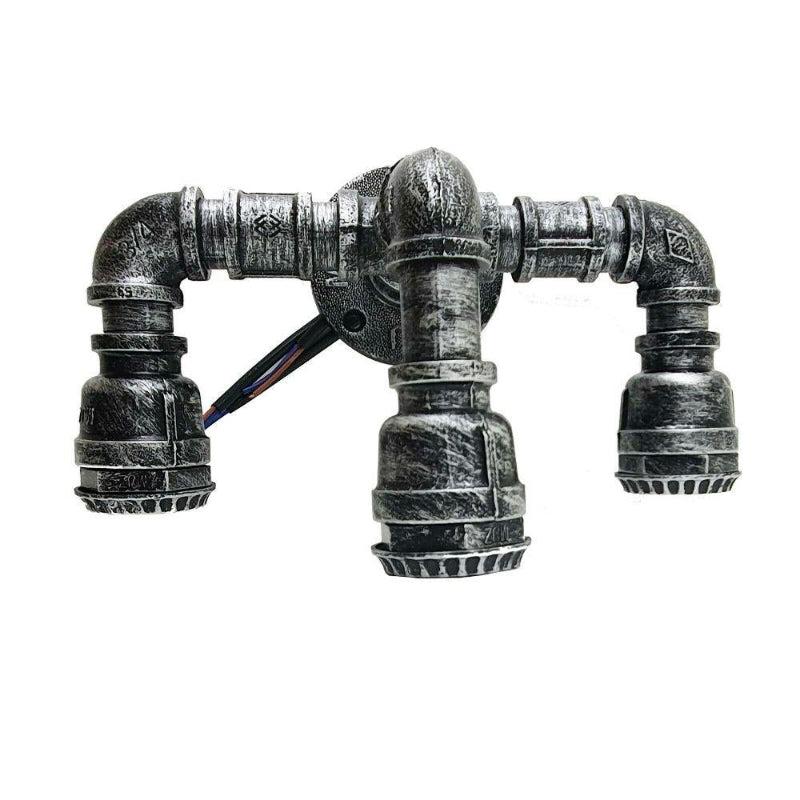 LED Wandleuchte schwarze Lampe aus Rohren