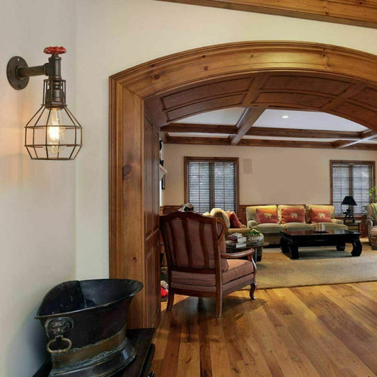 Wandleuchten innen E27 mit Käfigschirm Rohrlampen