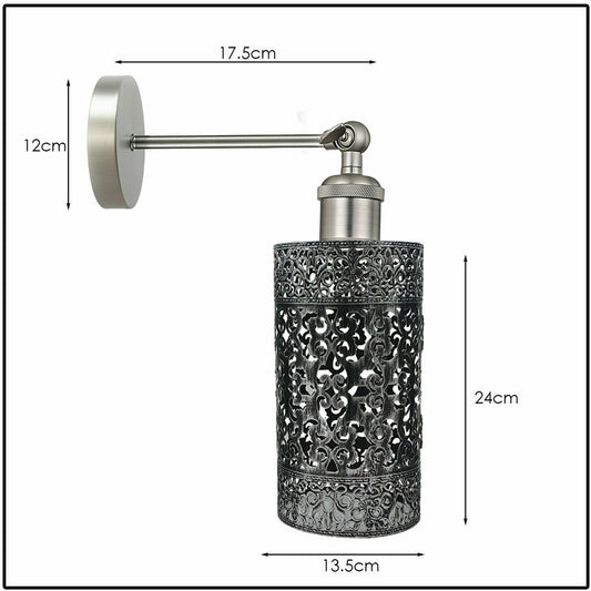 Weinlesemuster Neue Retro Wandleuchte Vintage Metallkäfig E27 Industrielle drehbare Lampe