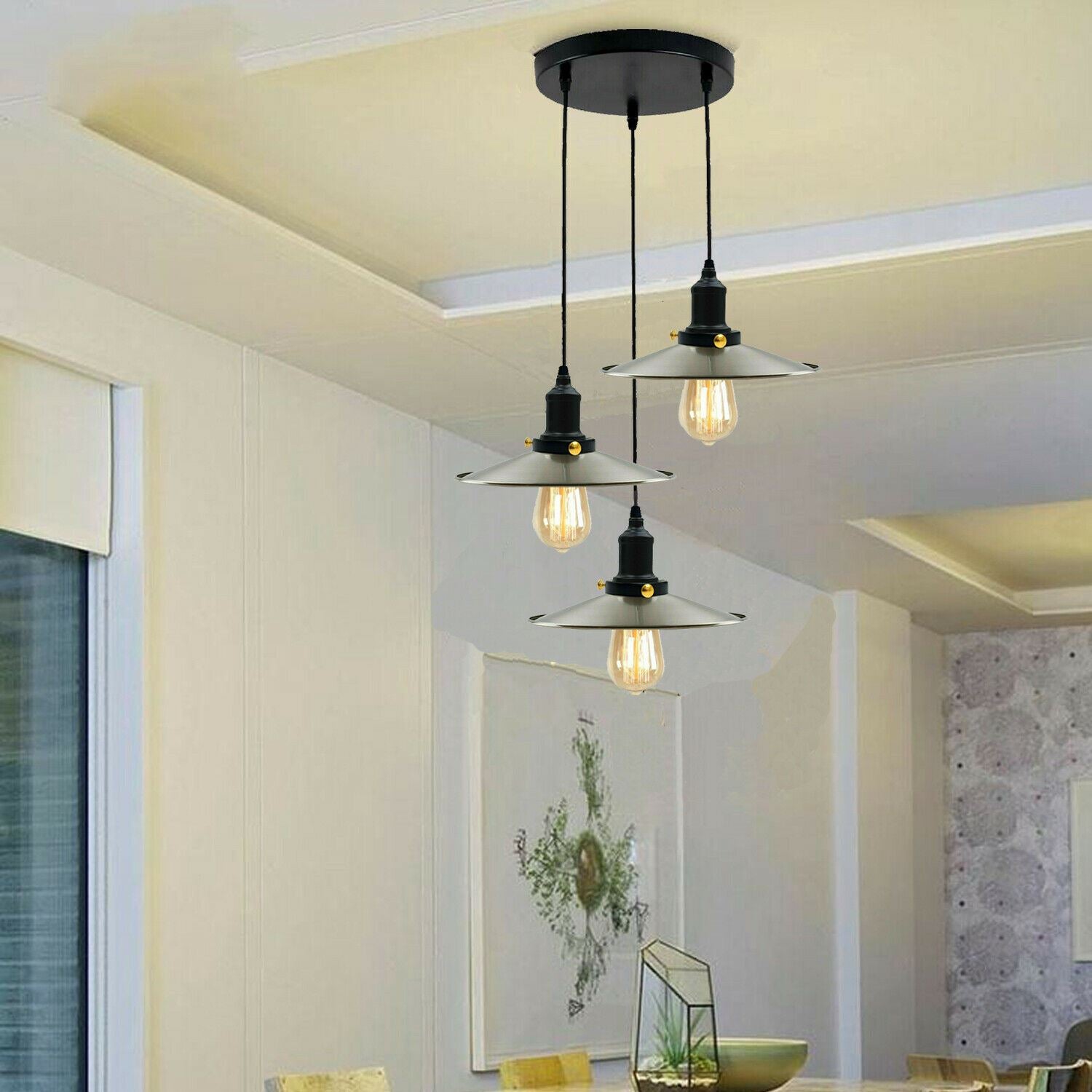 Retro Deckenlampe Industrie Tisch Pendelleuchte Hängelampe Esstisch Wohnzimmer