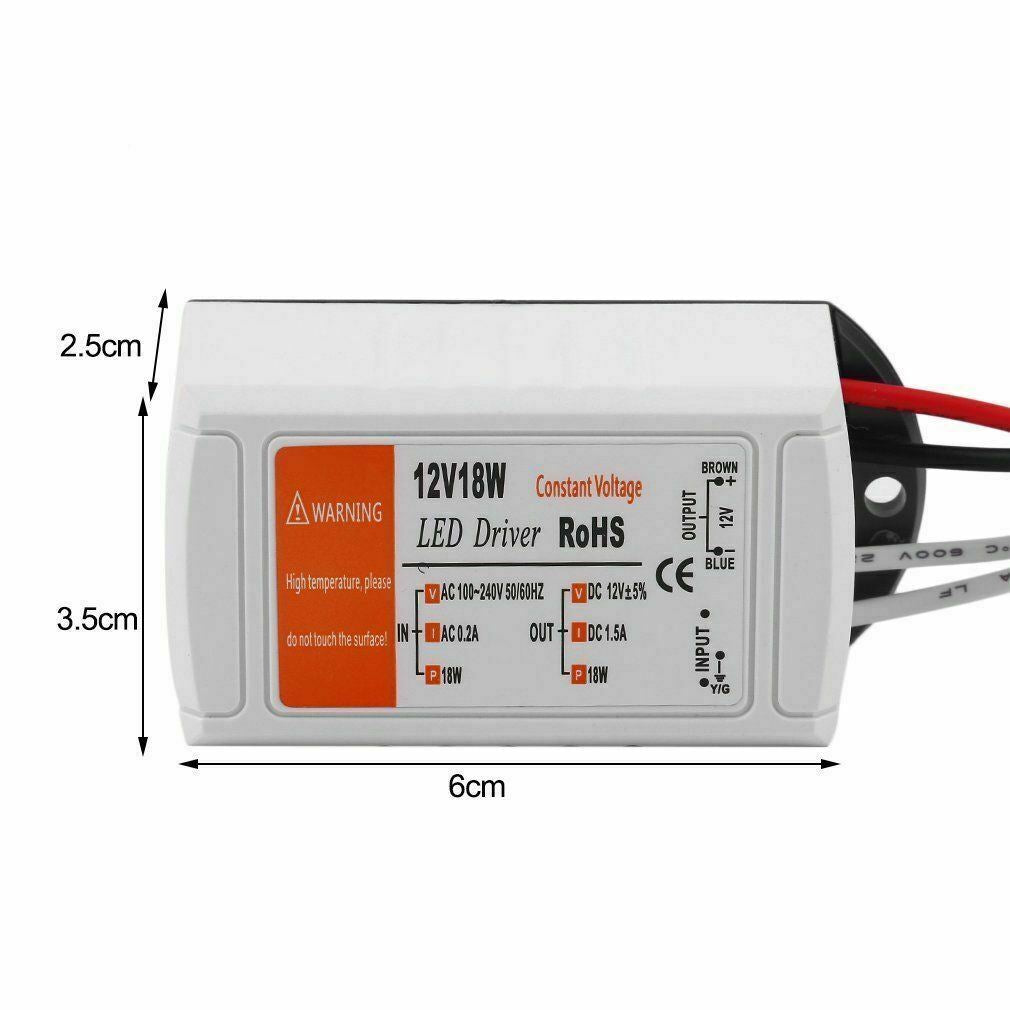 Neuer DC 12V LED Treiber Blau und Orange 18W / 28W / 48W / 72W / 100W Netzteil Treibertransformator